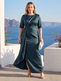 Iliana Navy Blue front view wedding guest dress