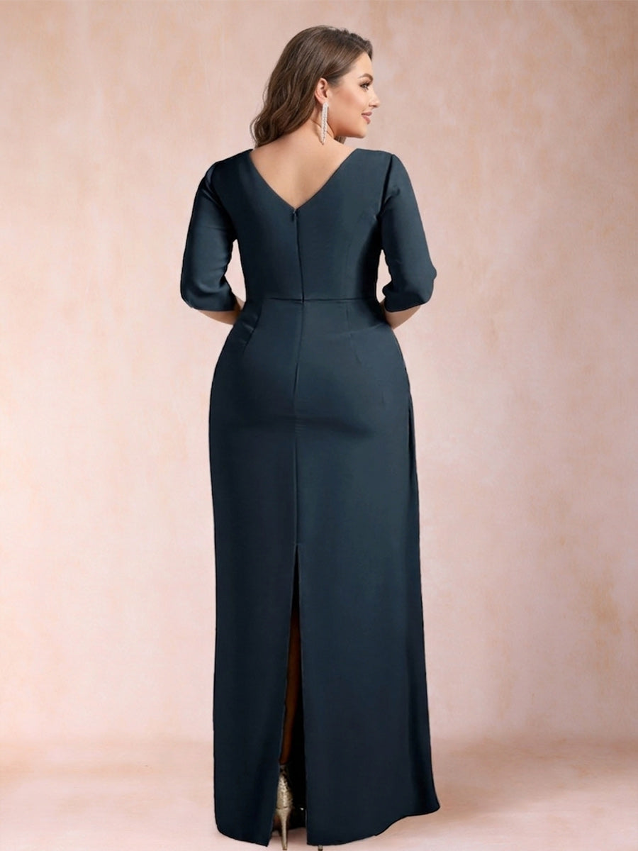 Fiona Elise Navy Blue back view mother of the bride dress