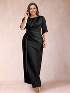 Iliana Black front view wedding guest dress