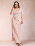 Iliana Blush front view wedding guest dress