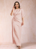 Iliana Blush front view wedding guest dress