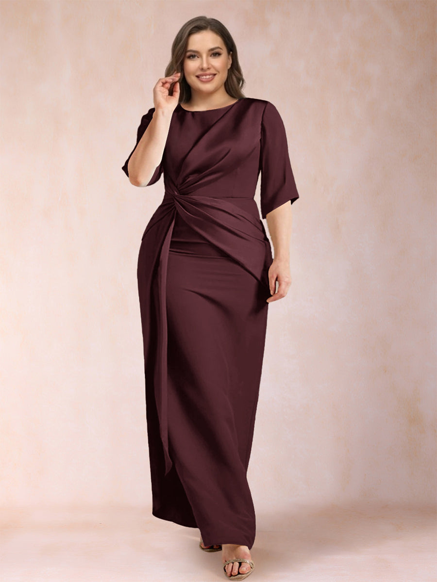 Iliana Burgundy front view wedding guest dress