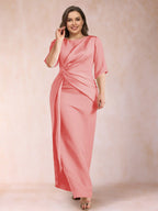 Fiona Elise Coral back view mother of the bride dress