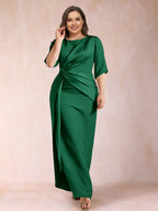 Iliana Hunter Green front view wedding guest dress