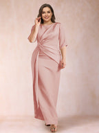 Iliana Dusty Rose back view wedding guest dress