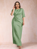 Iliana Sage Green back view wedding guest dress