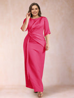 Fiona Elise Fuchsia back view mother of the bride dress