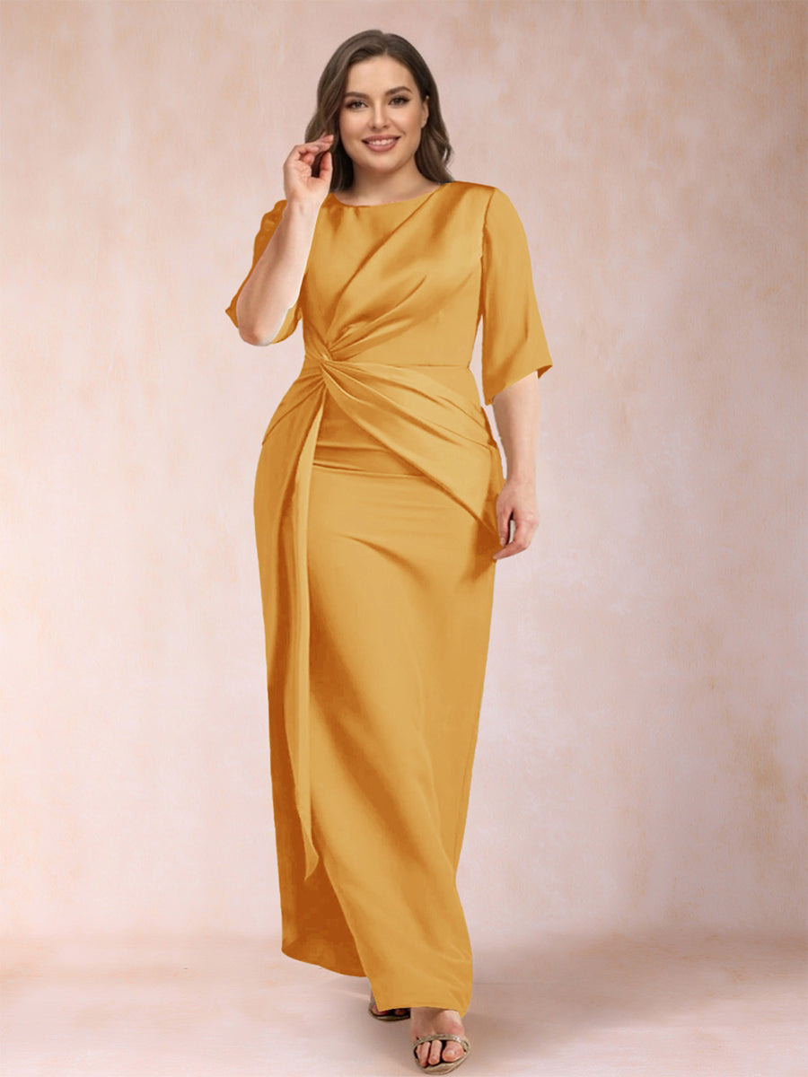 Fiona Elise Gold back view mother of the bride dress