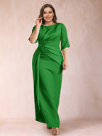 Fiona Elise Forest Green front view mother of the bride dress
