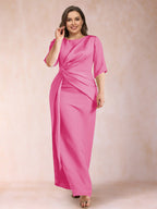 Iliana Hot Pink front view wedding guest dress