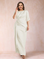 Fiona Elise Ivory back view mother of the bride dress