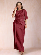 Fiona Elise Burgundy back view mother of the bride dress