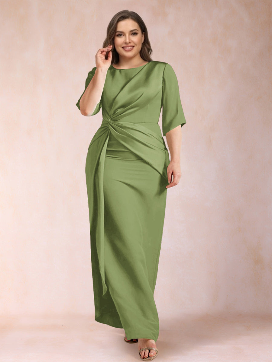 Fiona Elise Olive Green front view mother of the bride dress