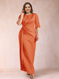 Iliana Orange front view wedding guest dress