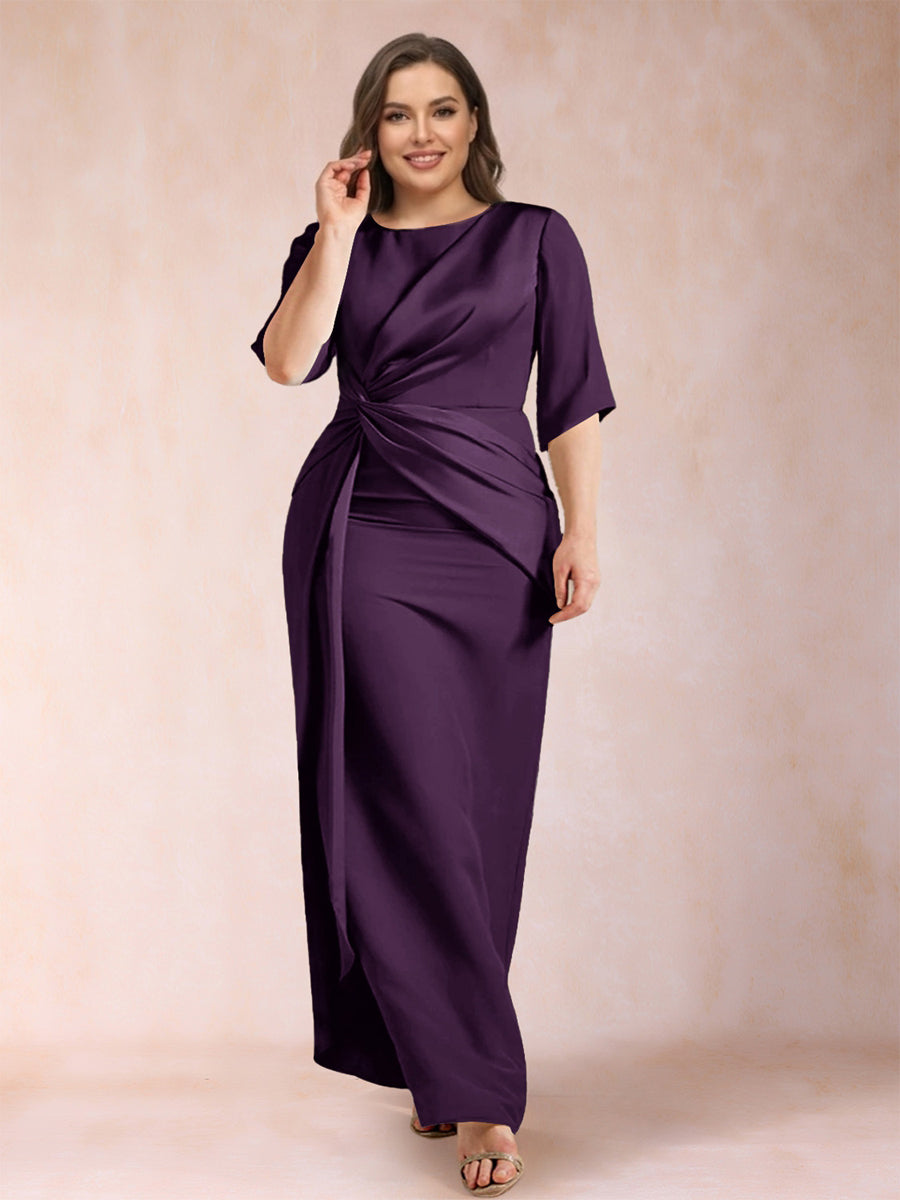 Iliana Plum front view wedding guest dress