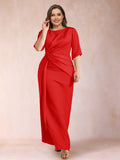Iliana Red front view wedding guest dress