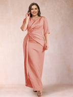 Fiona Elise Coral front view mother of the bride dress