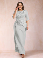 Iliana Silver front view wedding guest dress