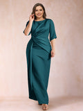 Iliana Teal front view wedding guest dress