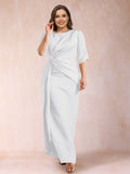 Iliana White front view wedding guest dress