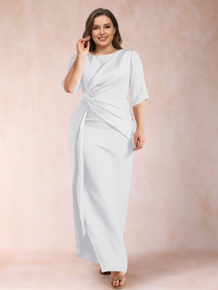 Fiona Elise White front view mother of the bride dress