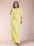 Iliana Yellow front view wedding guest dress