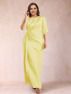 Iliana Yellow front view wedding guest dress