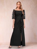 Jolene Black front view wedding guest dress