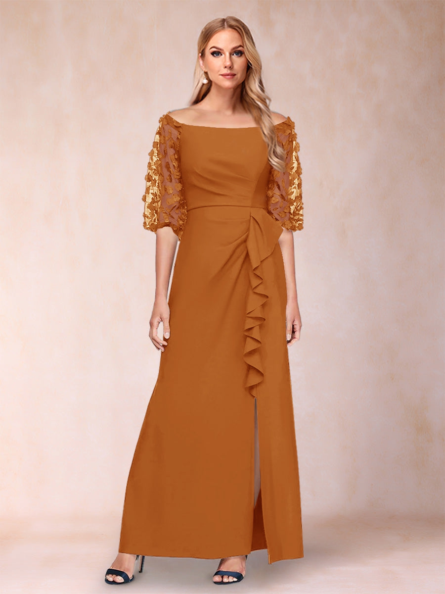 Jolene Burnt Orange front view wedding guest dress