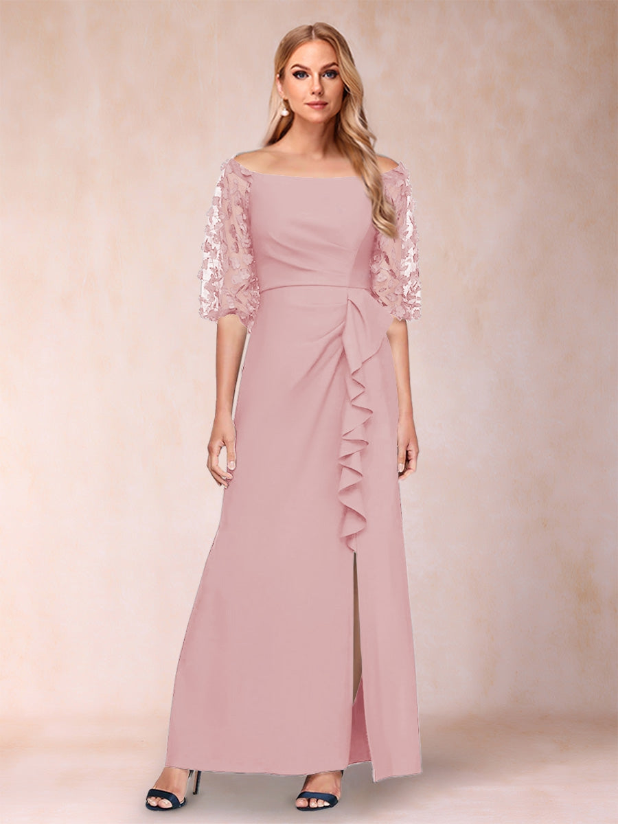 Jolene Dusty Rose front view wedding guest dress
