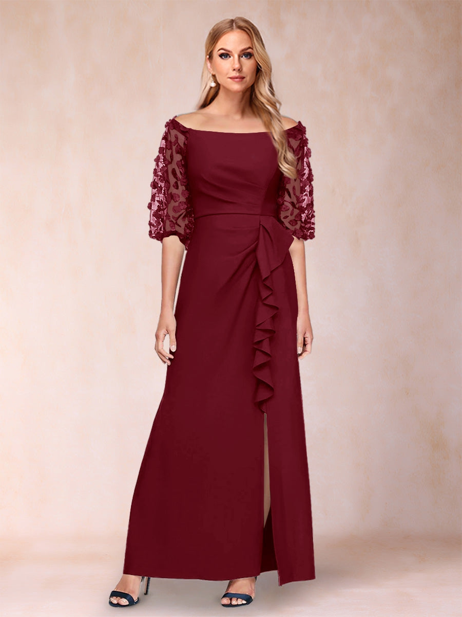 Jolene Burgundy back view wedding guest dress