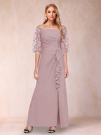 Jolene Mauve front view wedding guest dress