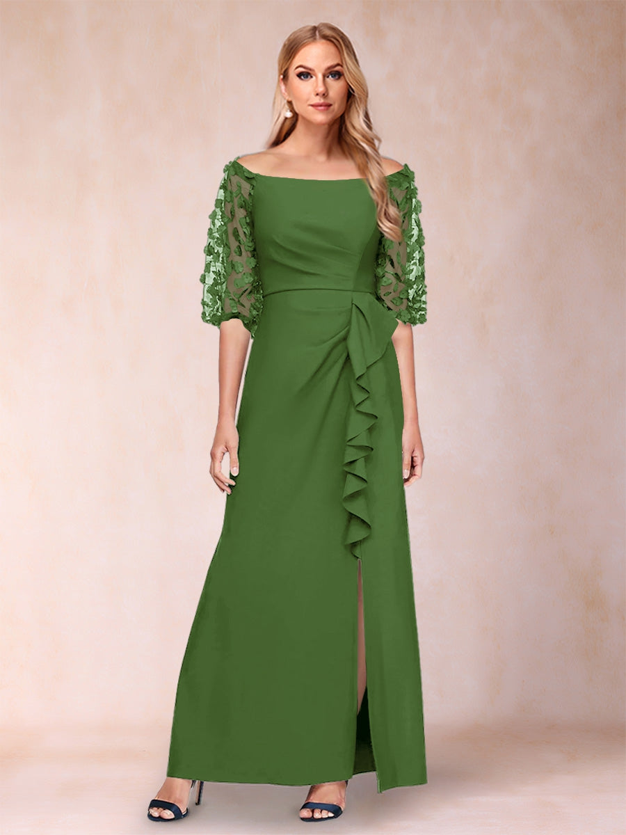 Jolene Olive Green front view wedding guest dress