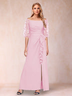 Jolene Rose Pink front view wedding guest dress
