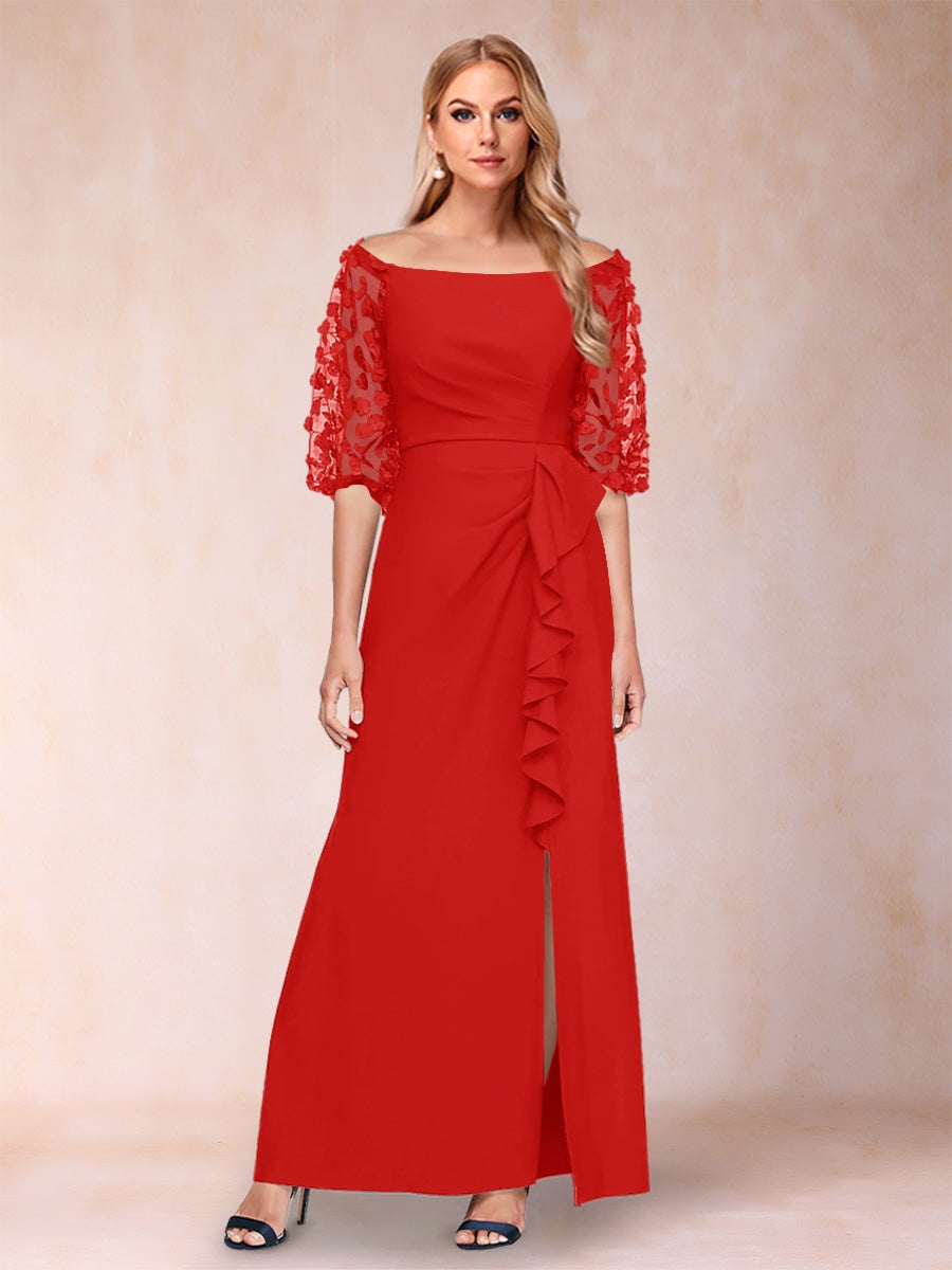 Amelia Claire Red front view mother of the bride dress