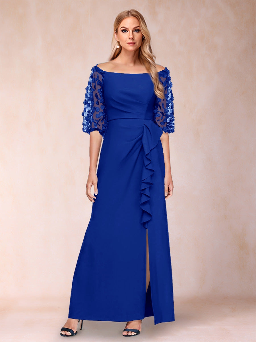 Jolene Royal Blue side view wedding guest dress