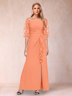 Jolene Coral front view wedding guest dress