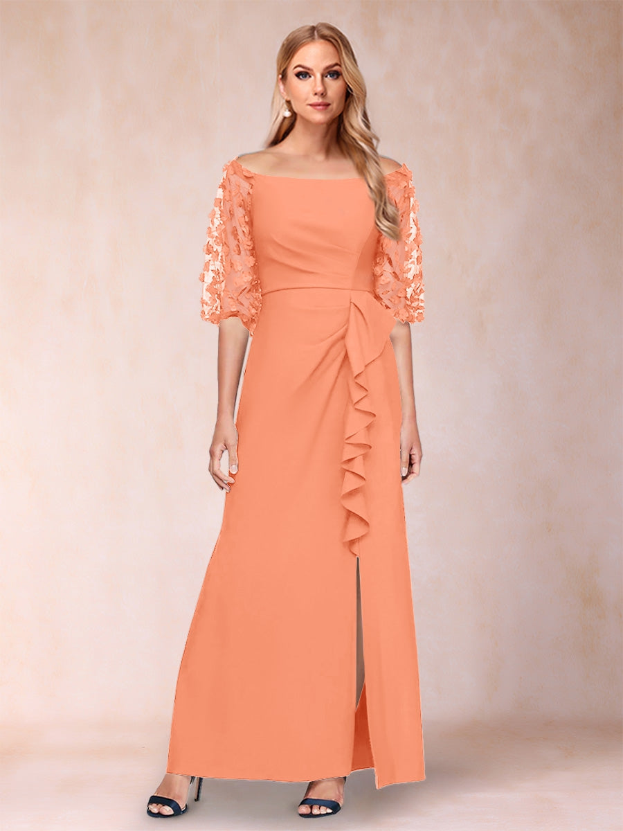 Jolene Coral front view wedding guest dress