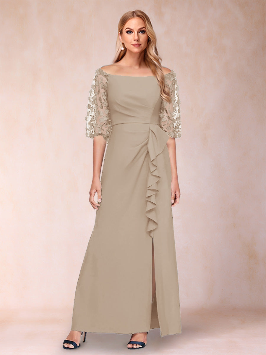 Amelia Claire Taupe front view mother of the bride dress