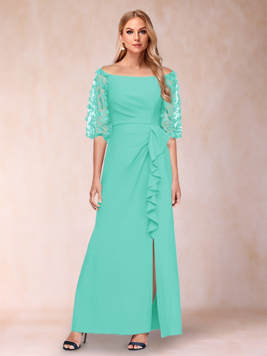 Jolene Turquoise front view wedding guest dress