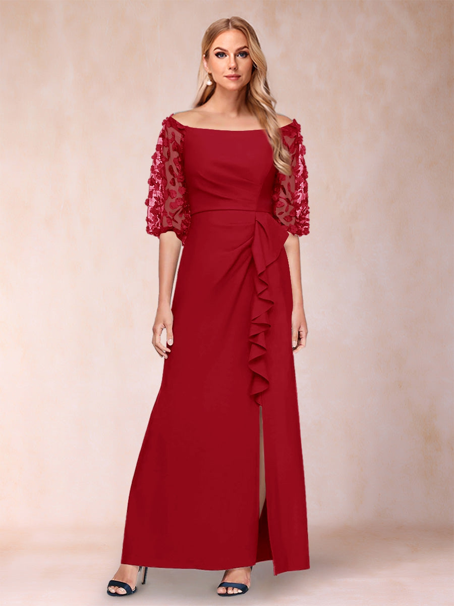 Jolene Burgundy side view wedding guest dress