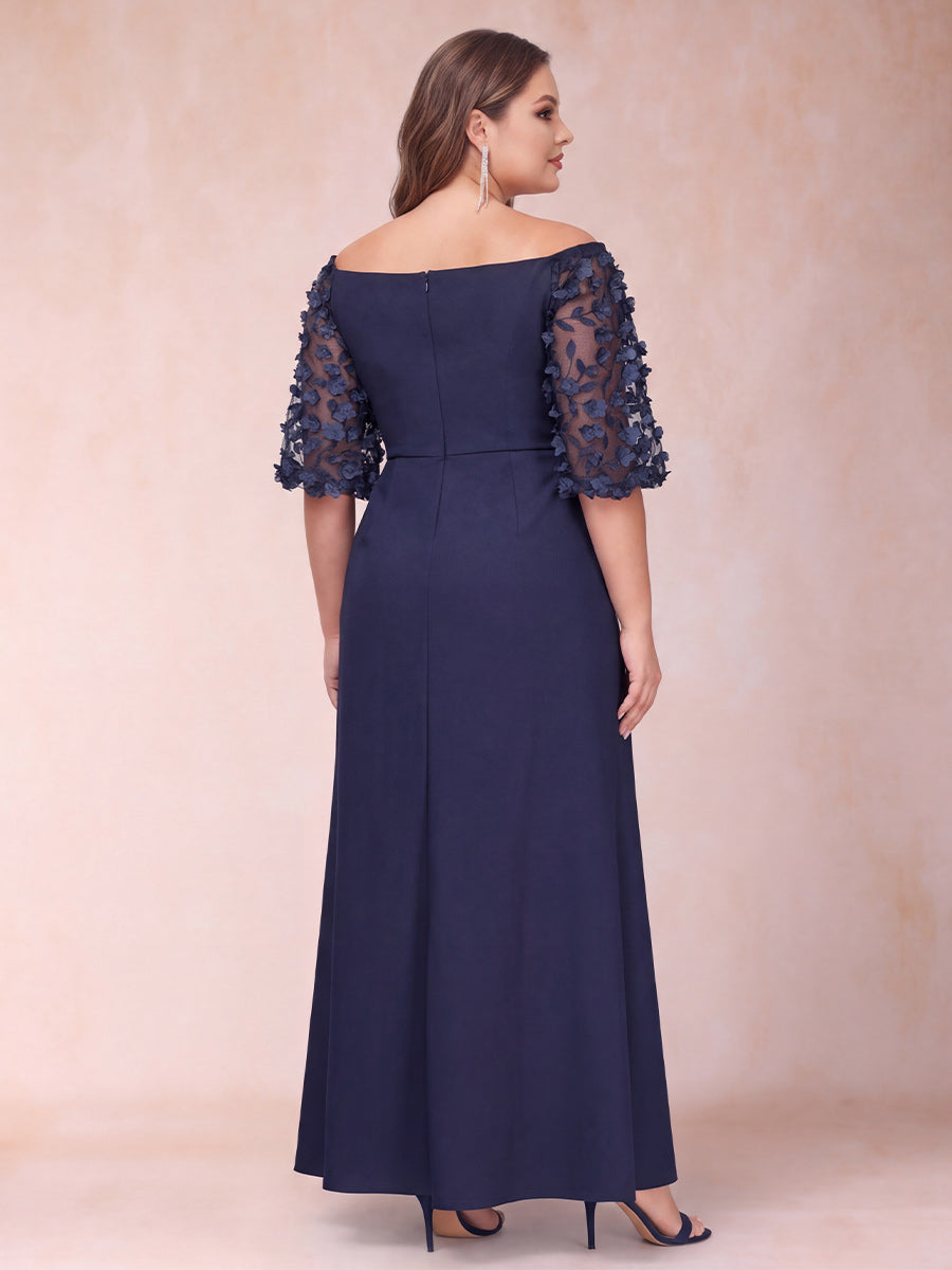 Seraphina Rose Navy Blue back view mother of the bride dress