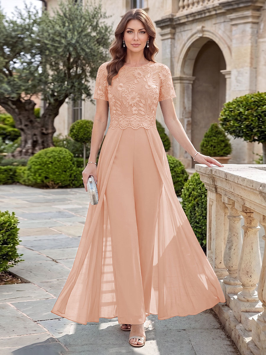 Bernadette Rose Dusty Rose back view mother of the bride dress