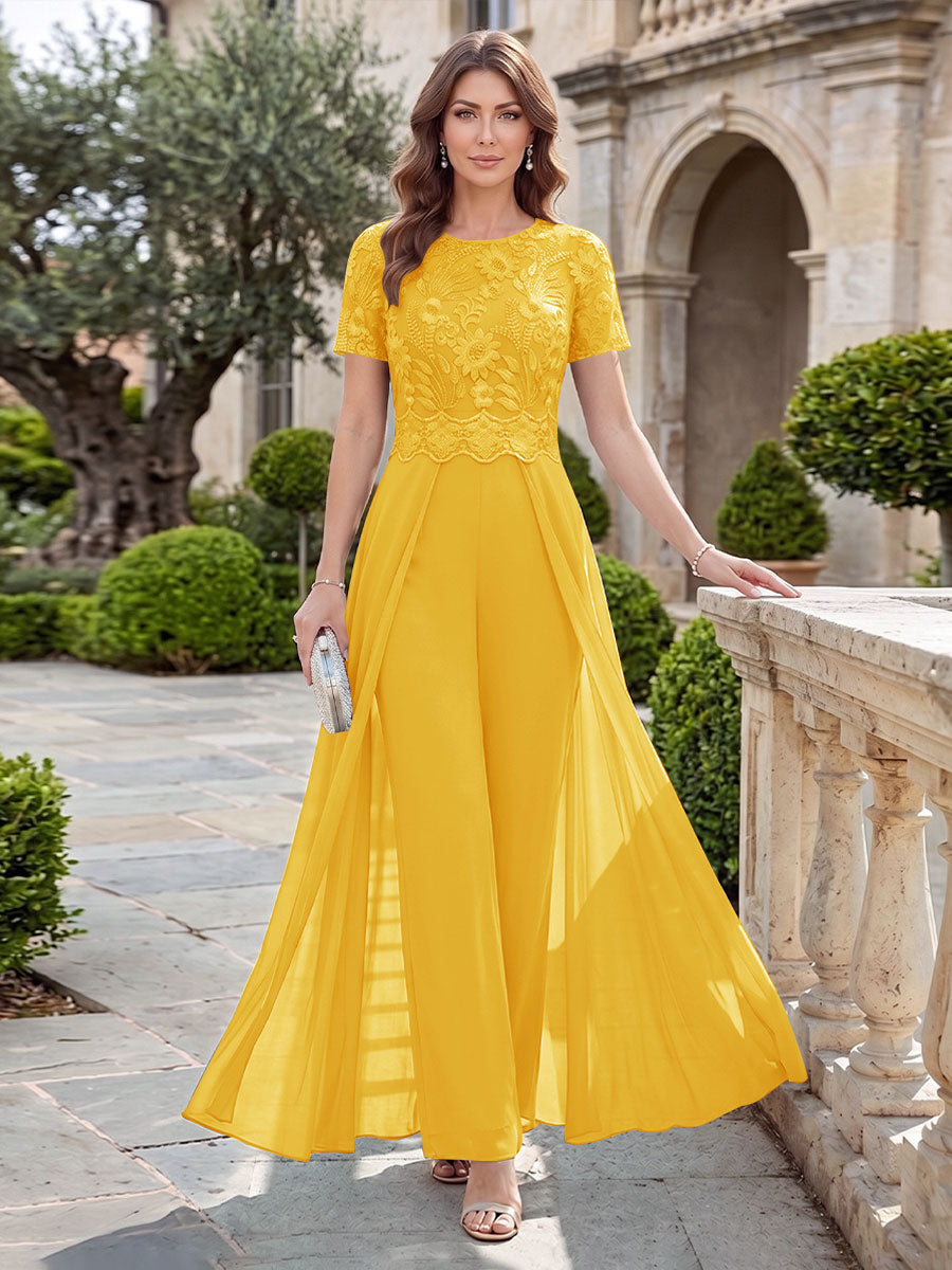 Bernadette Rose Gold front view mother of the bride dress