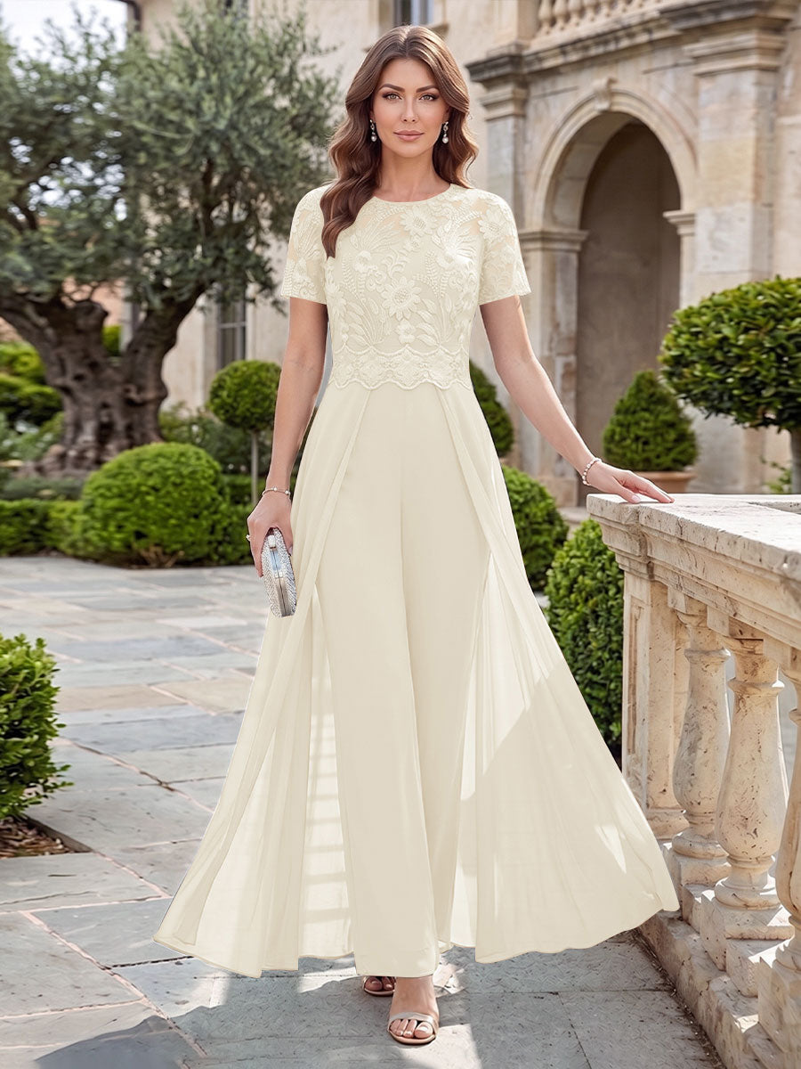 Bernadette Rose Ivory front view mother of the bride dress