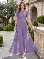 Bernadette Rose Lilac front view mother of the bride dress