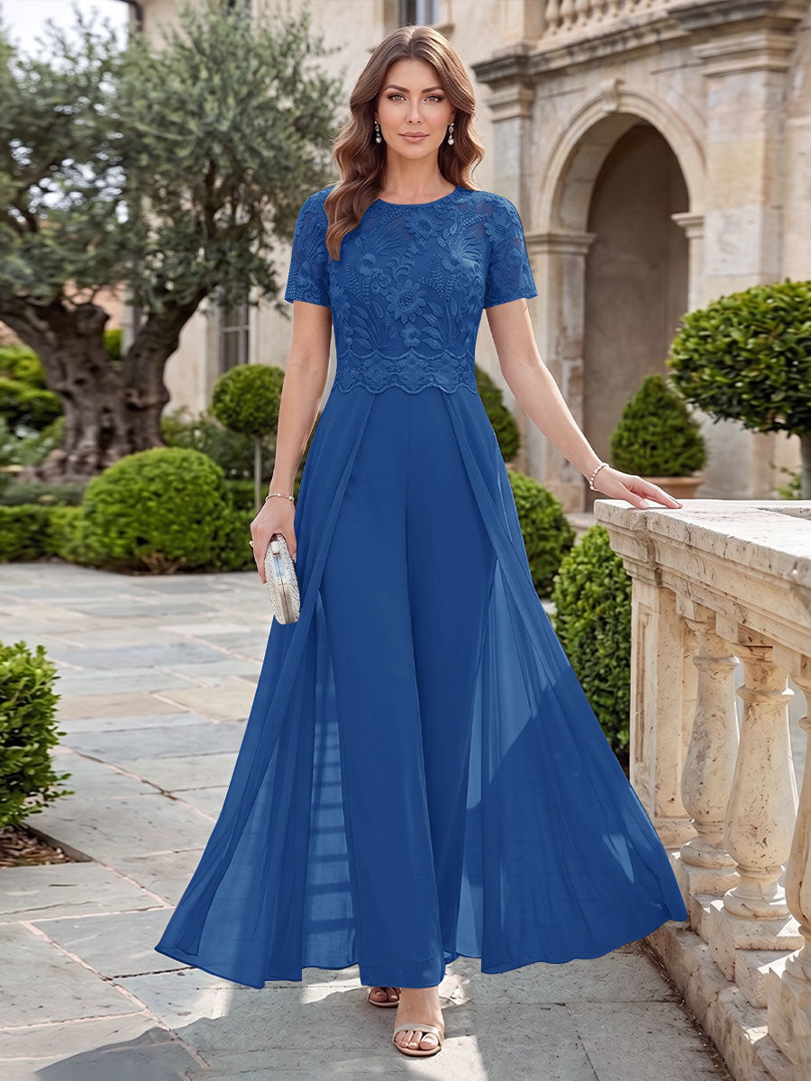 Bernadette Rose Royal Blue back view mother of the bride dress