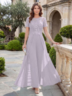 Bernadette Rose Lilac back view mother of the bride dress