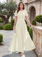 Bernadette Rose Ivory back view mother of the bride dress
