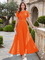 Bernadette Rose Orange front view mother of the bride dress